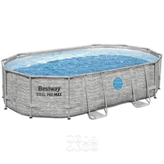 Каркасный овальный бассейн Bestway Steel Pro Max 488*305*107 см, песочный фильтр-насос, аксессуары Bestway