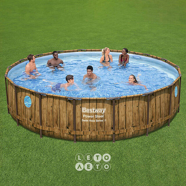 Каркасный бассейн Bestway Power Steel Swim Vista 549*122 см, фильтр-насос, аксессуары Bestway