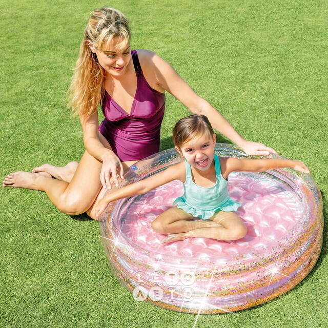 Детский бассейн с надувным дном Shiny Glow 86*25 см INTEX