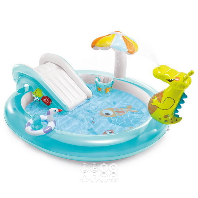 Игровой центр Морское приключение 201*170*84 см с горкой и фонтаном, клапан INTEX