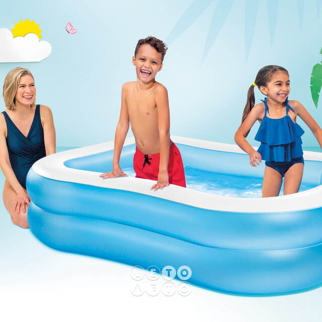 Семейный надувной бассейн Swimming Party 203*152*48 см INTEX