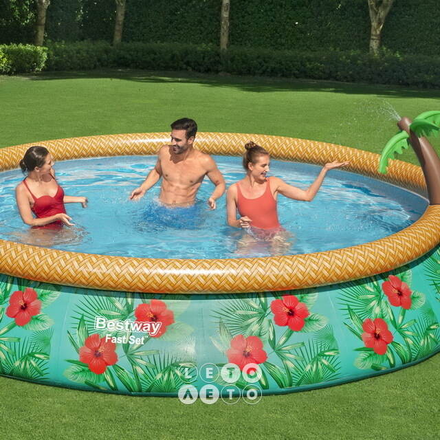 Надувной бассейн Paradise Palms 457*84 см, фильтр-насос Bestway