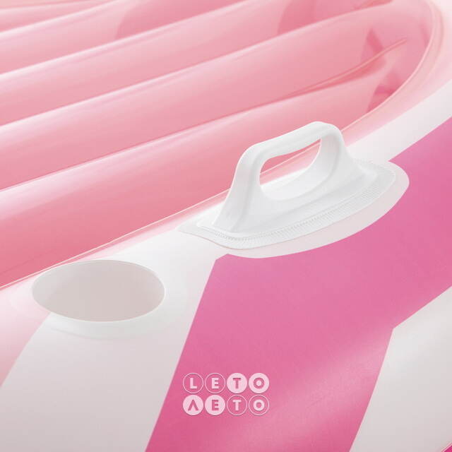 Надувной матрас-плот с навесом Pinky Lounge 244*119 см, розовый INTEX