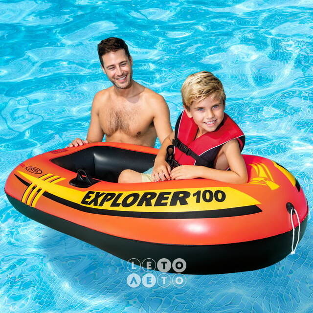 Надувная лодка Explorer-100 одноместная 147*84*36 см INTEX