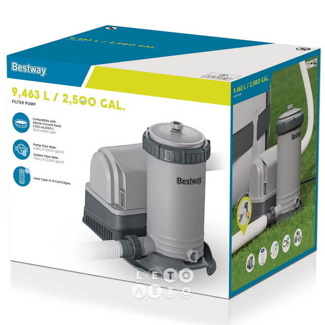Фильтр насос 58391 Bestway (9463 л/ч) серый Bestway