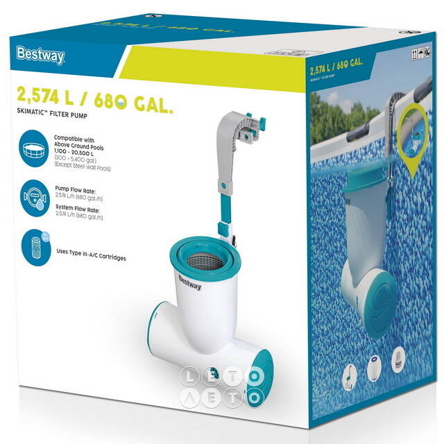 Скиммер с фильтром 58462 Bestway Skimatic (2574 л/ч) голубой Bestway