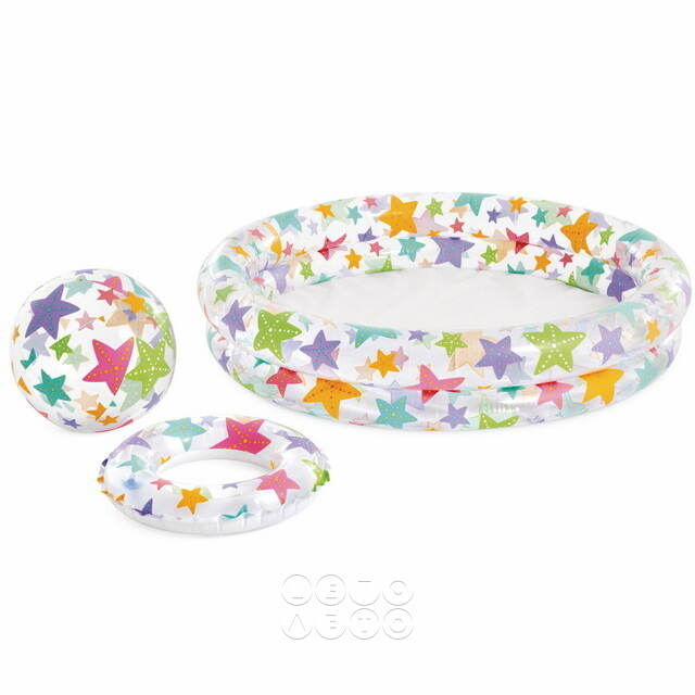 Детский бассейн Морские Звезды 122*25 см с мячом и кругом INTEX (Интекс)