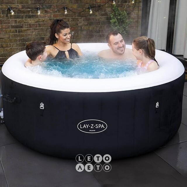 Надувной бассейн-джакузи Lay-Z-Spa: Miami 180*66 см, аэромассаж, теплосберегающий тент Bestway