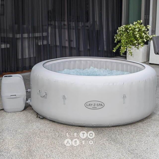 Надувной бассейн-джакузи Lay-Z-Spa: Paris 196*66 см, аэромассаж, аксессуары Bestway