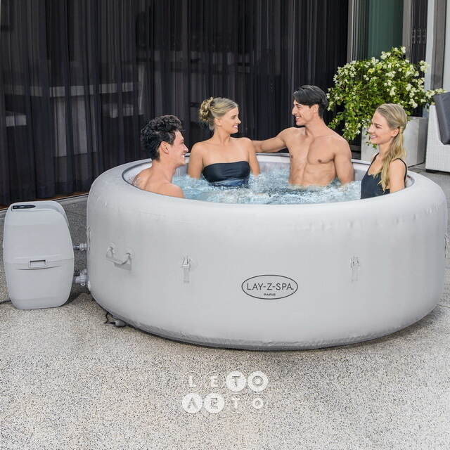 Надувной бассейн-джакузи Lay-Z-Spa: Paris 196*66 см, аэромассаж, аксессуары Bestway
