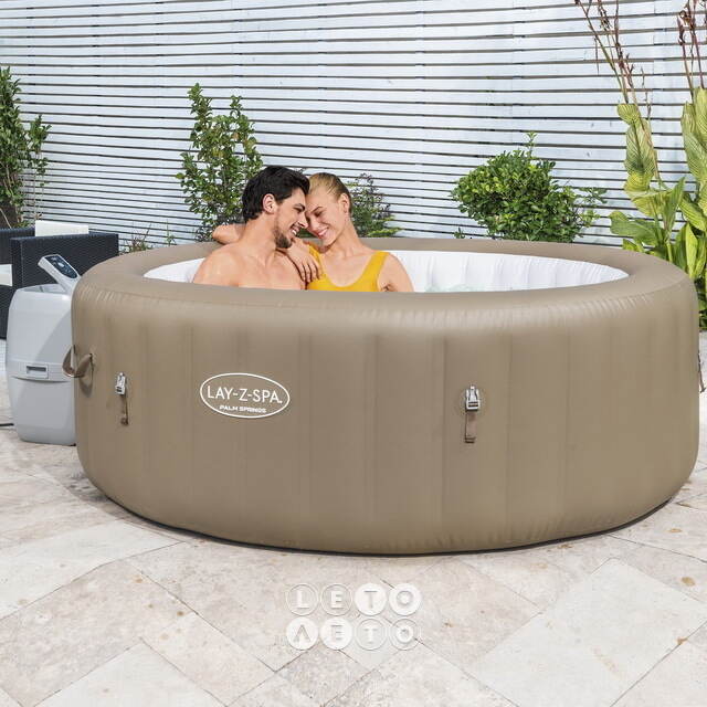 Надувной бассейн-джакузи Lay-Z-Spa: Palm Springs 196*71 см, аэромассаж, аксессуары Bestway
