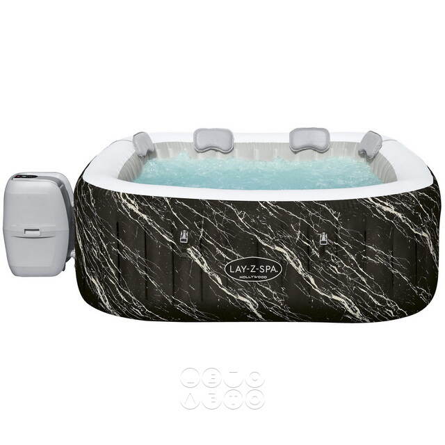 Надувной бассейн-джакузи Lay-Z-Spa: Hollywood Luxe 180*180*66 см, аэромассаж, теплосберегающий тент, подсветка Bestway