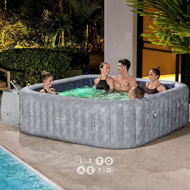 Надувной спа-бассейн 230*71 см 6001Q Bestway San Francisco Smart HydroJet Pro (Бествэй Сан Франциско Смарт Гидроджет Про), теплосберегающий тент Bestway (Бествей)
