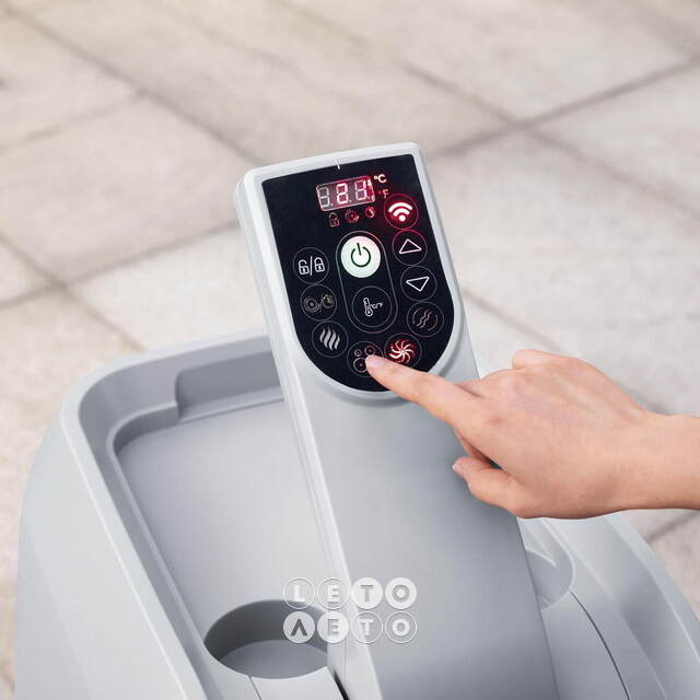 Надувной спа-бассейн 216*80 см 6001T Bestway Santorini Smart HydroJet Pro (Бествей Санторини Смарт Гидроджет Про), теплосберегающий тент, подсветка Bestway (Бествей)