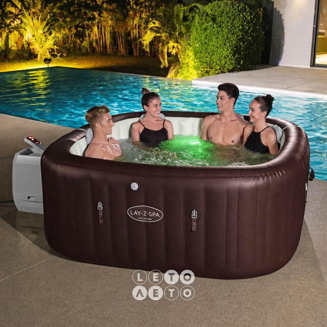 Надувной спа-бассейн 201*80 см 6001U Bestway Maldives Smart HydroJet Pro (Бествей Мальдивы Смарт Гидроджет Про), теплосберегающий тент, подсветка Bestway (Бествей)