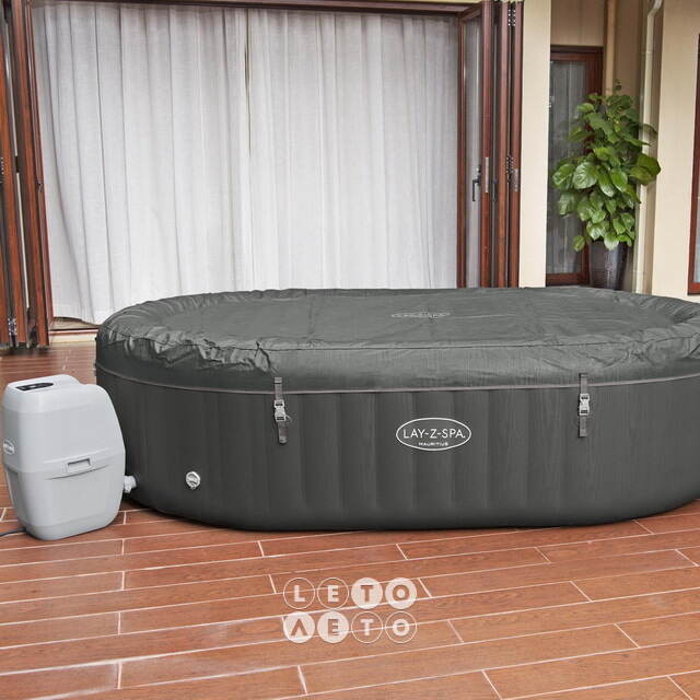 Надувной овальный бассейн-джакузи Lay-Z-Spa: Mauritius 270*180*71 см, аэромассаж, теплосберегающий тент Bestway