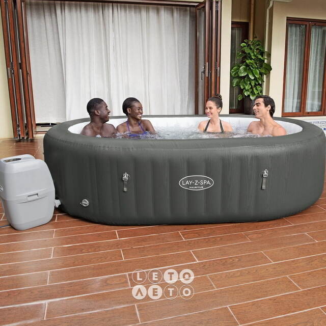 Надувной овальный бассейн-джакузи Lay-Z-Spa: Mauritius 270*180*71 см, аэромассаж, теплосберегающий тент Bestway