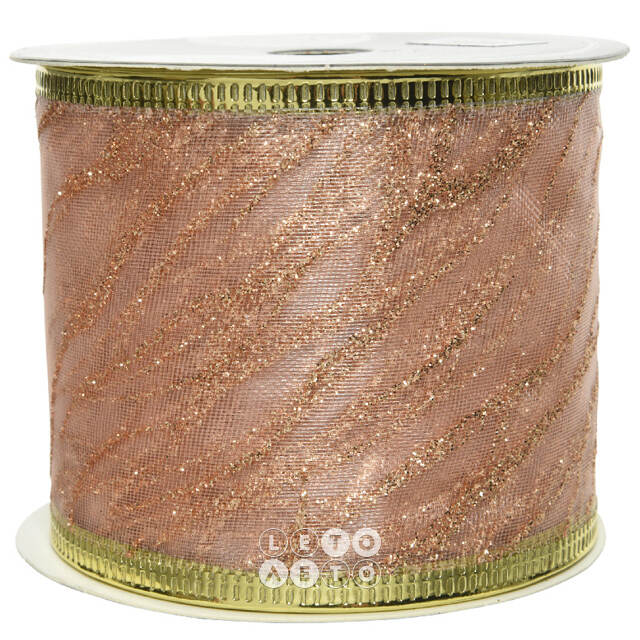 Декоративная лента Fabiani - Rose Gold 270*6 см Kaemingk
