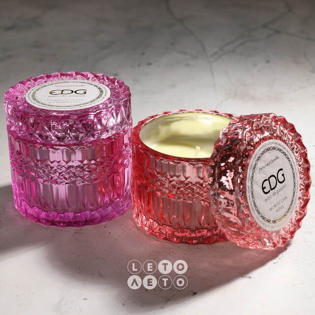 Ароматическая свеча Crystal Gasperi: Moroccan Rose 9 см, стекло EDG