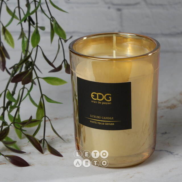 Ароматическая свеча в стакане Gasperi de Luxe: Tea&Ginger 11 см EDG