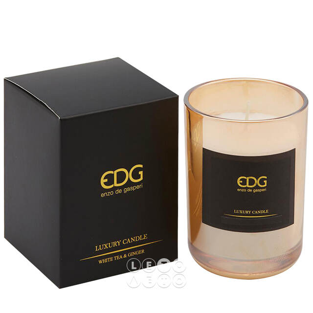 Ароматическая свеча в стакане Gasperi de Luxe: Tea&Ginger 11 см EDG