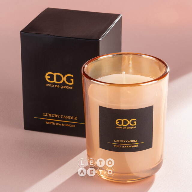 Ароматическая свеча в стакане Gasperi de Luxe: Tea&Ginger 11 см EDG (ЭДГ)