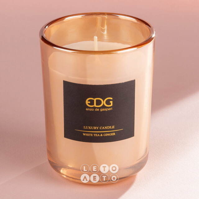 Ароматическая свеча в стакане Gasperi de Luxe: Tea&Ginger 11 см EDG (ЭДГ)