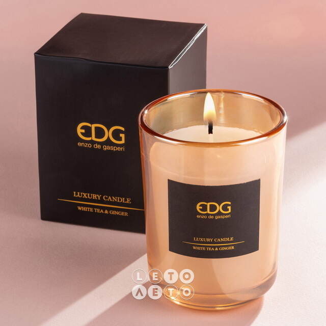 Ароматическая свеча в стакане Gasperi de Luxe: Tea&Ginger 11 см EDG (ЭДГ)