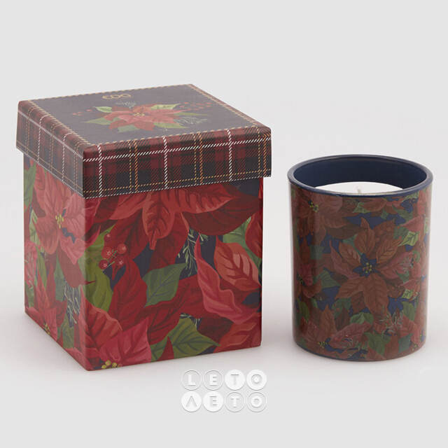 Новогодняя аромасвеча в музыкальной коробке Crystall Fleur - Cassis&Pion 9 см, 40 часов горения EDG