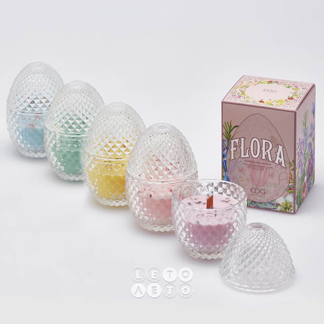 Ароматическая свеча Flora - Fig&Gardenia 12 см, 20 часов горения EDG