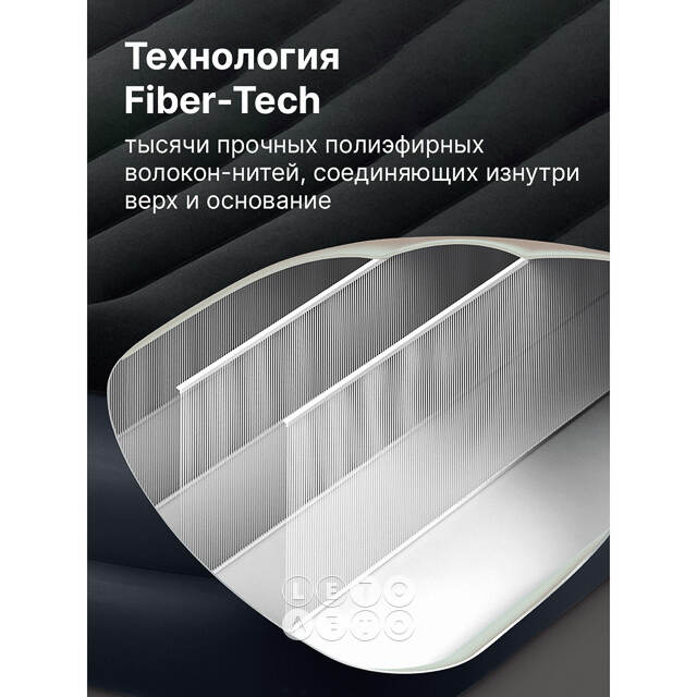 Надувная кровать с насосом Pillow Rest 152*203*42 см темно-синяя с синим INTEX
