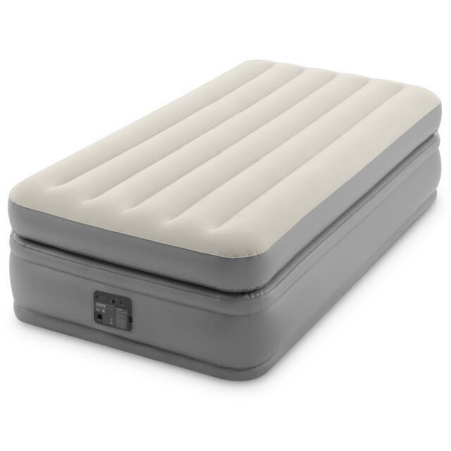 Надувная кровать с насосом Prime Comfort Twin, 99*191*51 см, бежевая INTEX