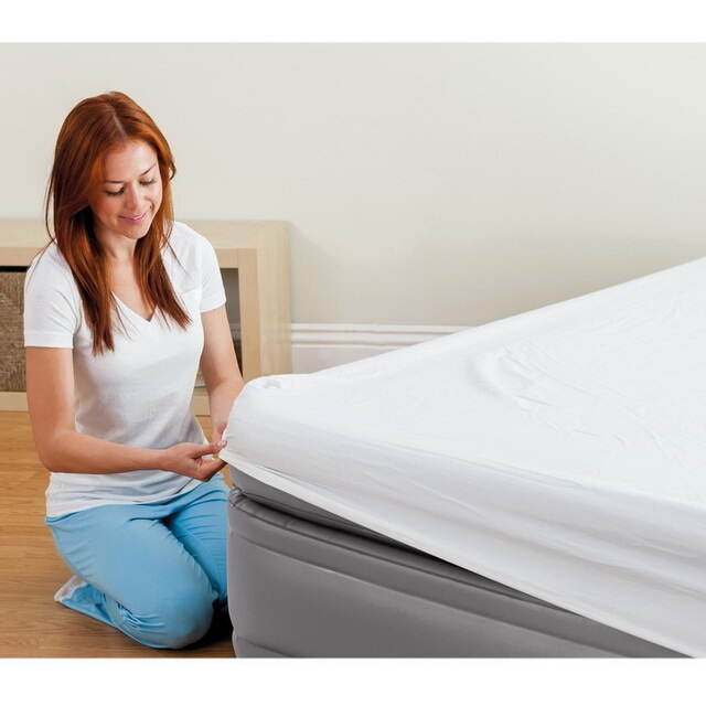 Надувная кровать с насосом Prime Comfort Queen, 152*203*51 см, бежевая INTEX