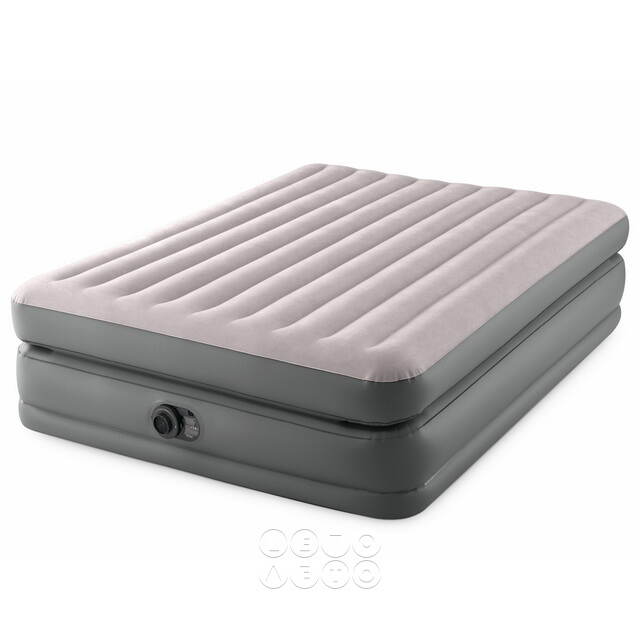 Надувная кровать с насосом Prime Comfort Queen, 152*203*51 см, серая INTEX