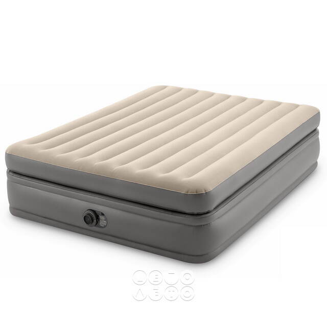 Надувная кровать с насосом Prime Comfort Queen, 152*203*51 см, бежевая INTEX