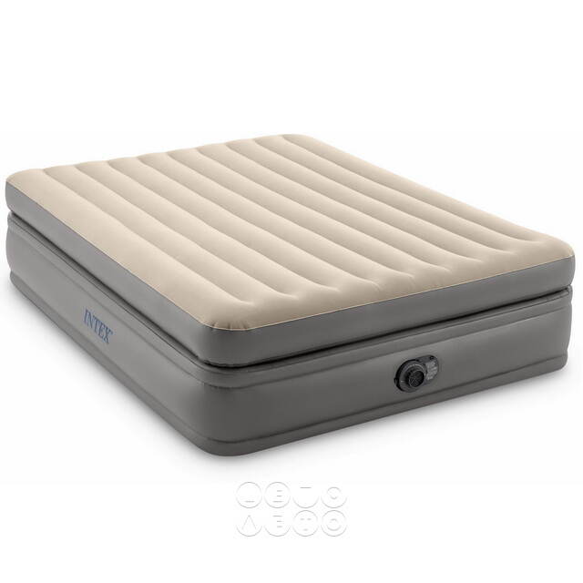 Надувная кровать с насосом Prime Comfort Queen, 152*203*51 см, бежевая INTEX
