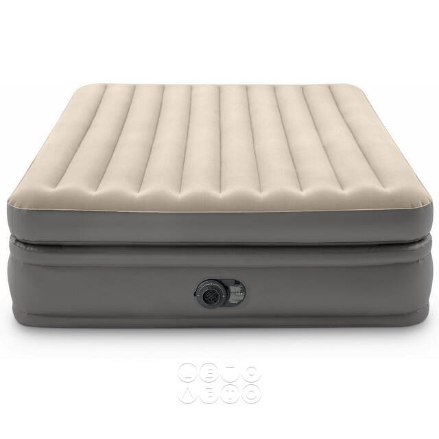 Надувная кровать с насосом Prime Comfort Queen, 152*203*51 см, бежевая INTEX