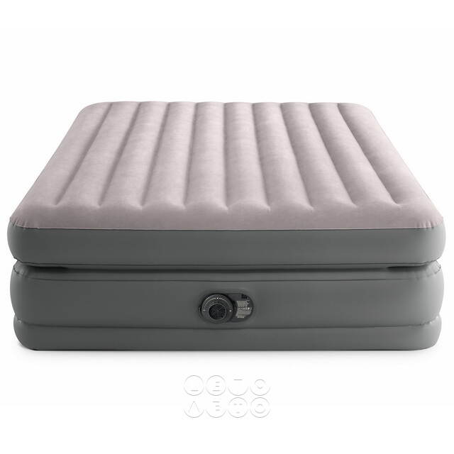 Надувная кровать с насосом Prime Comfort Queen, 152*203*51 см, серая INTEX