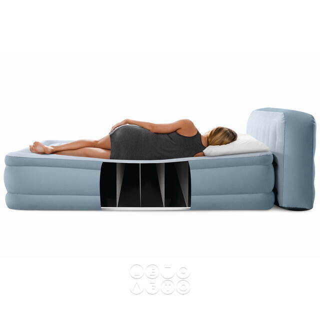 Надувная кровать с насосом Queen Plush 152*236*86 см INTEX