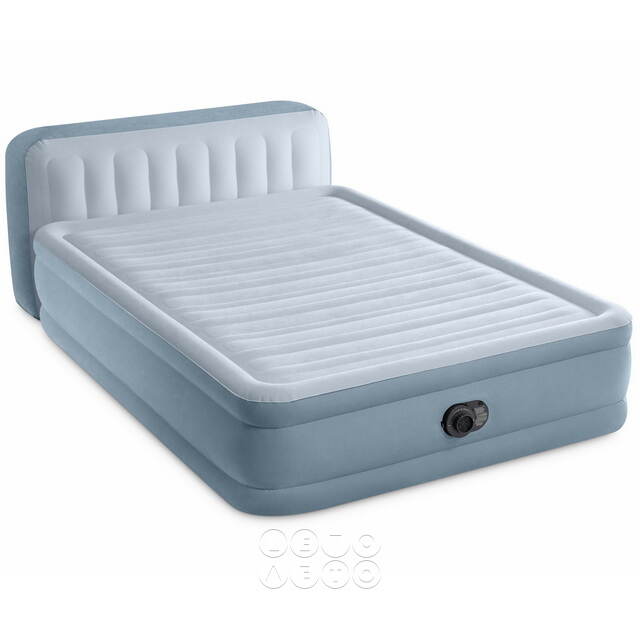 Надувная кровать с насосом Queen Plush 152*236*86 см INTEX