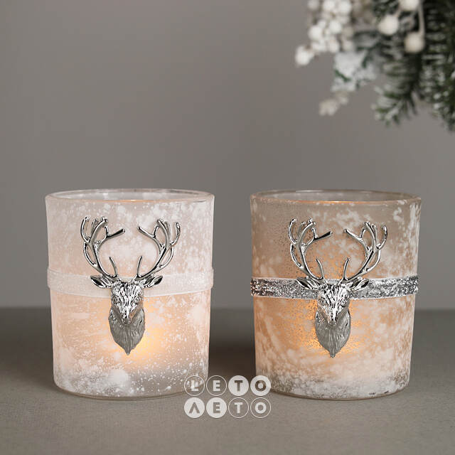 Стеклянный подсвечник Deers Style 10 см дымчатый Kaemingk