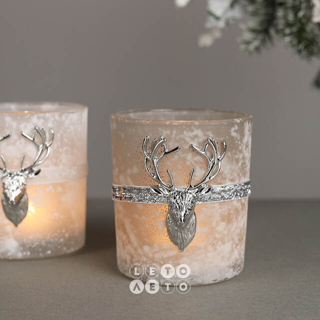 Стеклянный подсвечник Deers Style 10 см дымчатый Kaemingk