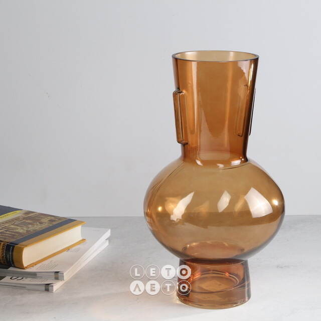 Стеклянная ваза Soeira Amber 32 см Kaemingk