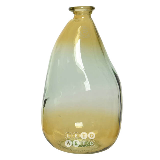 Стеклянная ваза-бутылка Olea 36 см горчичная Kaemingk