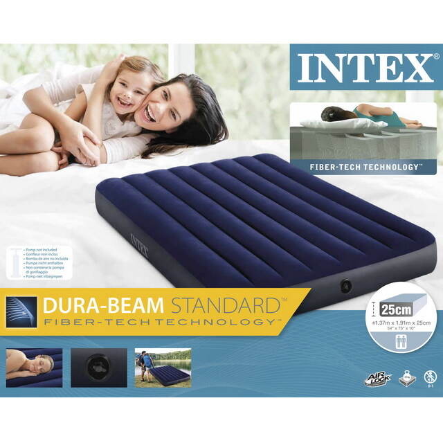 Надувной матрас Classic Downy 137*191*25 см INTEX