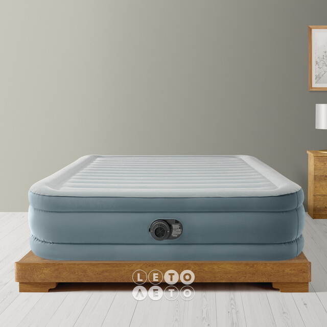Надувная кровать с насосом Queen Trend (Квин Тренд), 152*203*46 см INTEX (Интекс)