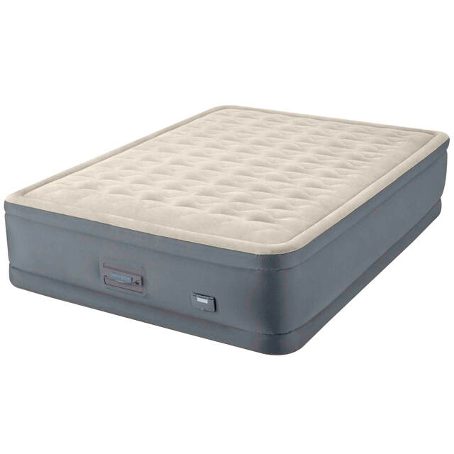 Надувная кровать с насосом Premaire II 203*152*46 см, USB INTEX