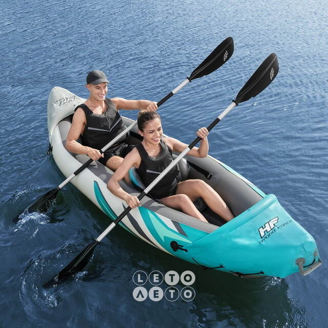 Надувная байдарка Rapid Elite-X2 двухместная 312*98 см + насос и весла Bestway