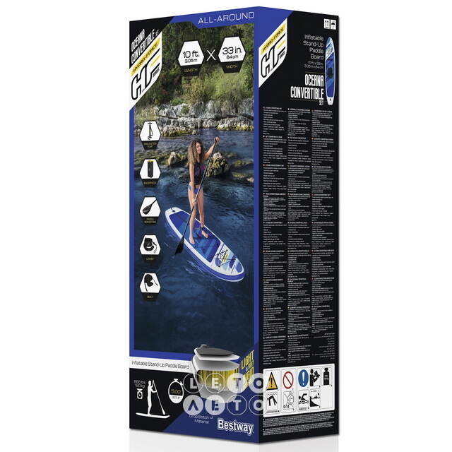 Надувной сап борд SUP Oceana Convertible Set 305*84 см с аксессуарами Bestway