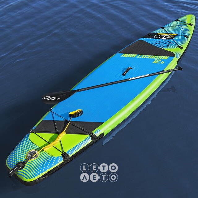 Надувной сап борд SUP Aqua Excursion Tech Set 381*79 см с аксессуарами Bestway